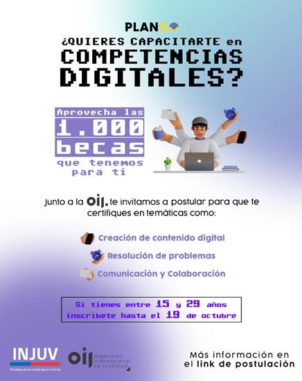 Injuv junto al OIJ lanzan 1.000 becas para capacitar y lograr inserción ...